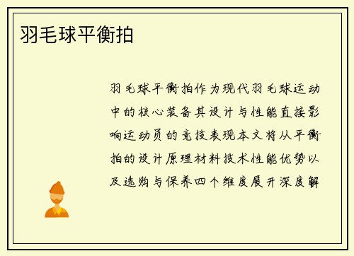羽毛球平衡拍