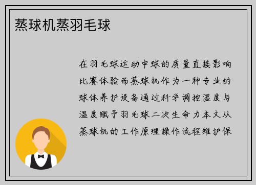 蒸球机蒸羽毛球